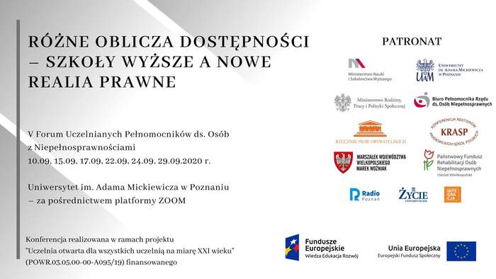 Pokaż zdjęcie: Plakat promujący V Forum Uczelnianych Pełnomocników ds. Osób z Niepełnosprawnościami