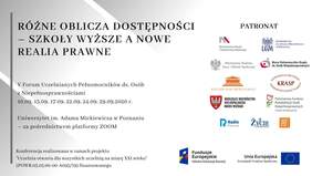Pokaż zdjęcie: Plakat promujący V Forum Uczelnianych Pełnomocników ds. Osób z Niepełnosprawnościami