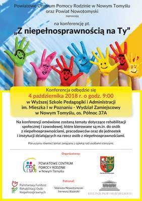 Pokaż zdjęcie: Zaproszenie na konferencję pt.: „Z niepełnosprawnością na Ty”