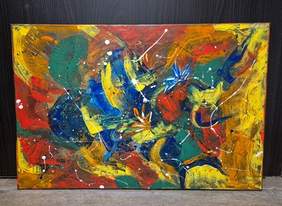 Pokaż zdjęcie: Kolorowy abstrakcyjny obraz.