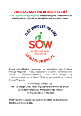 Pokaż zdjęcie: Zaproszenie na konsultacje SOW
