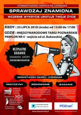 Pokaż zdjęcie: Plakat promujący bezpłatne badanie znamion skóry 