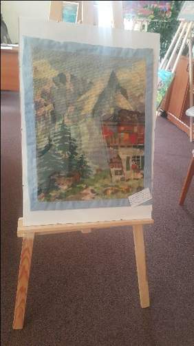 Pokaż zdjęcie: "Kurort w Szwajcarii" tkanina i aplikacja