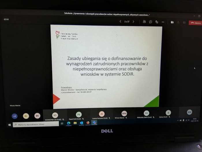 Pokaż zdjęcie: O zasadach ubiegania się o dofinansowanie do wynagrodzeń pracowników z niepełnosprawnością mogli dowiedzieć się dziś uczestnicy szkolenia PFRON i ZUS