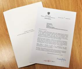 Pokaż zdjęcie: List od Minister Elżbiety Rafalskiej