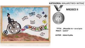Pokaż zdjęcie: Praca pt. „Wszystko to - co w życiu ważne” autorstwa Adeli Krydki z Warsztatu Terapii Zajęciowej w Grońsku