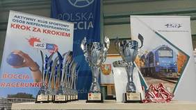 Pokaż zdjęcie: Puchary i medale dla zwycięzców w BOCCI,fot.AKSON Zamość