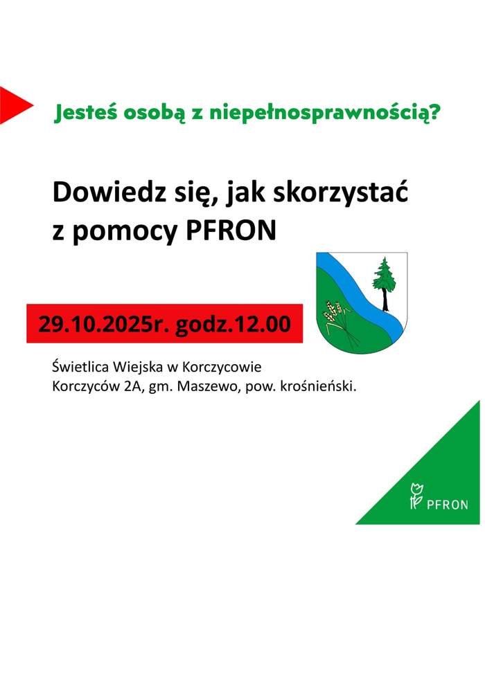 Pokaż zdjęcie: Grafika z logo Gminy Maszewo i informacjami dotyczącymi spotkania