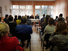 Uczestnicy spotkania w Rzeszowie - przedstawiciele Warsztatów Terapii Zajęciowej i Oddziału Podkarpackiego PFRON