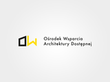 Logo projektu OWDA w kolorach zółtym i czarnym napis "Ośrodek Wsparcia Architektury Dostępnej"