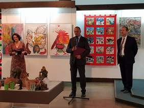 od lewej Małgorzata Hołowińska (Z-ca Dyrektora WDK Rzeszów), Maciej Szymański (Oddział Podkarpacki PFRON), Marek Pietruszka (Kierownik WTZ)