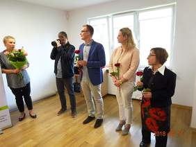 Pokaż zdjęcie: Przedstawiciele Zarządu Dzielnicy Bielany wraz z Dyrektorem Oddzaiłu Mazowieckiego PFRON