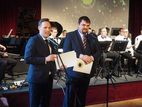 Pokaż zdjęcie: Zarząd Stowarzyszenia "ORION", od lewej: wiceprezes Michał Mółka oraz prezes Patryk Wicher