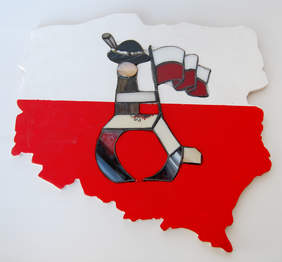 Pokaż zdjęcie: I miejsce "Malarstwo i Witraż" - „NIEPODLEGŁA OD MORZA DO TATR” TOMASZ KALISZ, SŁAWOMIR RAMS, PIOTR KOWALCZYK ŚDS PRZY STOWARYSZENIU NA RZECZ OSÓB NIEPEŁNOSPRAWNYCH „GNIAZDO” W STARYM SĄCZU 