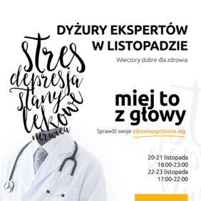 Pokaż zdjęcie: Plakat promujący dyżury specjalistów w ramach projektu pn.: „Miej to z głowy”