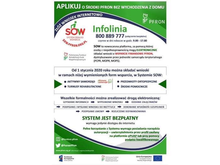 Pokaż zdjęcie: Ulotka informacyjna promująca korzystanie z Systemu SOW