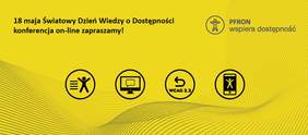 Logotyp z napisem PFRON wspiera dostępność