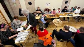 Pokaż zdjęcie: Sala prób orkiestry perkusyjnej 