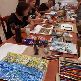 Pokaż zdjęcie: Plener malarski w Czeszewie pod hasłem: „Rzeka w malarstwie i sztuce ziemi” 