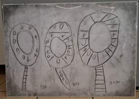 Pokaż zdjęcie: Narysowane pojazdy w kształcie urządzeń kosmicznych