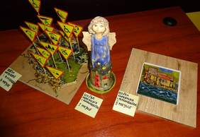 Pokaż zdjęcie: nagrodzone prace z kategorii rzeźba kameralna i płaskożeźba