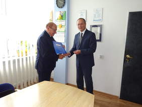 Z lewej Prezydent Miasta Rzeszowa Tadeusz Ferenc z prawej Dyrektor Oddziału Podkarpackiego PFRON Maciej Szymański