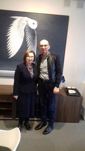 Pokaż zdjęcie: Dyrektor Oddziału Zachodniopomorskiego PFRON Anna Rąbel i Burmistrz Goleniowa Robert Krupowicz