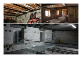 Pokaż zdjęcie: Zdjęcia Fortu Sidzina. Kolaż zdjęć porównanie Fortu przed i po remoncie