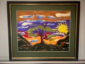 Pokaż zdjęcie: Obraz z tkaniny - pejzaż krajobrazu