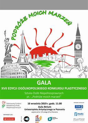 Pokaż zdjęcie: Plakat promujący Wielkopolską Galę XVII edycji Konkursu Plastycznego PFRON „Sztuka Osób Niepełnosprawnych”