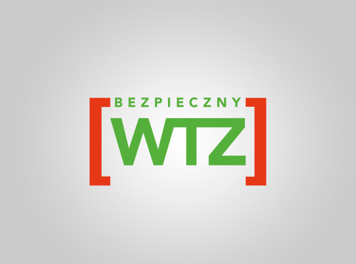 Pokaż zdjęcie: Napis Bezpieczny WTZ w nawiasie kwadratowym