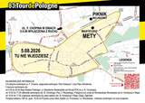 Mapa centrum Zielonej Góry z wyłączeniami w ruchu w dniach 3-5 sierpnia 2026