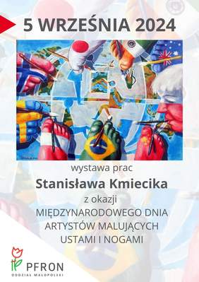 Pokaż zdjęcie: Plakat z informacją o wystawie Stanisława Kmiecika