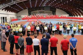 Pokaż zdjęcie: uczestnicy Mitingu Lekkoatletycznego Olimpiad Specjalnych w Spale