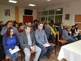 Uczestnicy spotkania w Rzeszowie - przedstawiciele Warsztatów Terapii Zajęciowej i Oddziału Podkarpackiego PFRON