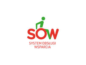 Logo systemu obsługi wsparcia, trzy czerwone litery S, O, W, poniżej napis system obsługi wsparcia