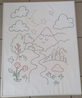 Pokaż zdjęcie: Wyhaftowana górska dolina 