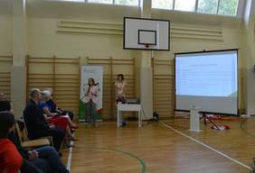 Pokaż zdjęcie: Prelekcja Bogusławy Słońskiej dotycząca programu "Stabilne zatrudnienie"