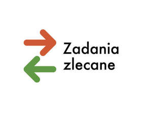 Pokaż zdjęcie: Logo - czarny napis zadania zlecone na białym tle. Obok napisu dwie strzałki w kolorach zielonym i czerwonym.