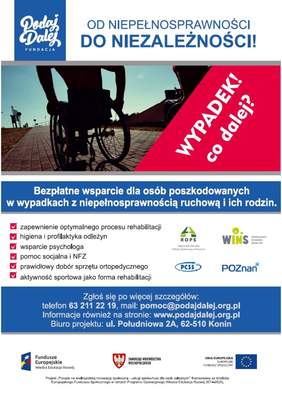 Pokaż zdjęcie: Plakat promujący projekt realizowany przez Fundację Podaj Dalej z Konina