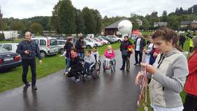 I Wyścig Osób Niepełnosprawnych poruszających się na wózkach inwalidzkich w Błażowej