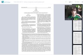 Pokaż zdjęcie: Beneficjenci programu Absolwent realizowanego przez Fundację Sustinae odbywają szkolenia i warsztaty online podczas trwania pandemii  - zrzut ekranu z zajęć.