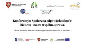 Pokaż zdjęcie: Grafika promująca konferencję pt. „Społeczna odpowiedzialność biznesu - nasza wspólna sprawa” 
