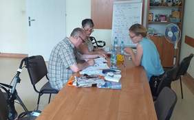 Pokaż zdjęcie: prowadzenie zajęć w siedzibie Polskiego Towarzystwa Stwardnienia Rozsianego Oddział Łódzki