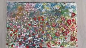 Miejsce 1 w kategorii Malarstwo i witraż - "Rozkwitłaś Ojczyzno" - Janusz Ordon, WTZ we Wschowie