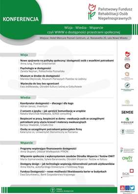 Pokaż zdjęcie: Program konferencji pt. „Wizja - Wiedza - Wsparcie czyli WWW o dostępności przestrzeni społecznej”