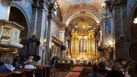 Pokaż zdjęcie: msza święta w Bazylice Katedralnej w Kielcach podsumowująca kampanię Pola Nadziei 2019/2020 