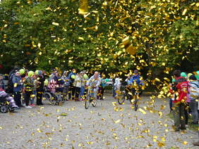 Uczestnicy finału akcji "Nakręceni na pracę-rowerem przez Podkarpacie"