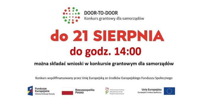 Pokaż zdjęcie: Grafika promująca projekt pn. „Usługi indywidualnego transportu door‑to‑door oraz poprawa dostępności architektonicznej wielorodzinnych budynków mieszkalnych”