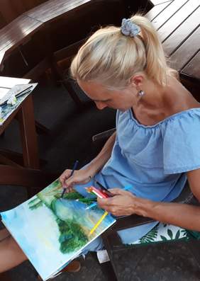 Pokaż zdjęcie: Plener malarski w Czeszewie pod hasłem: „Rzeka w malarstwie i sztuce ziemi” 